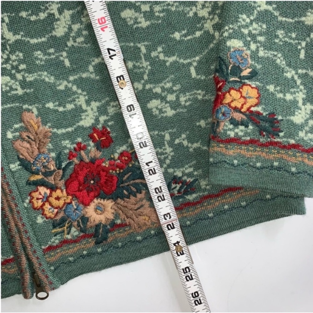 Pendleton Cardigan Sweater Vintage 80’s Romantic Rose Embroidered Women’s Medium - Picture 11 of 15